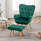 Comfy Armchair with Footstool Living Room Chair Velvet