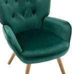 Comfy Armchair with Footstool Living Room Chair Velvet