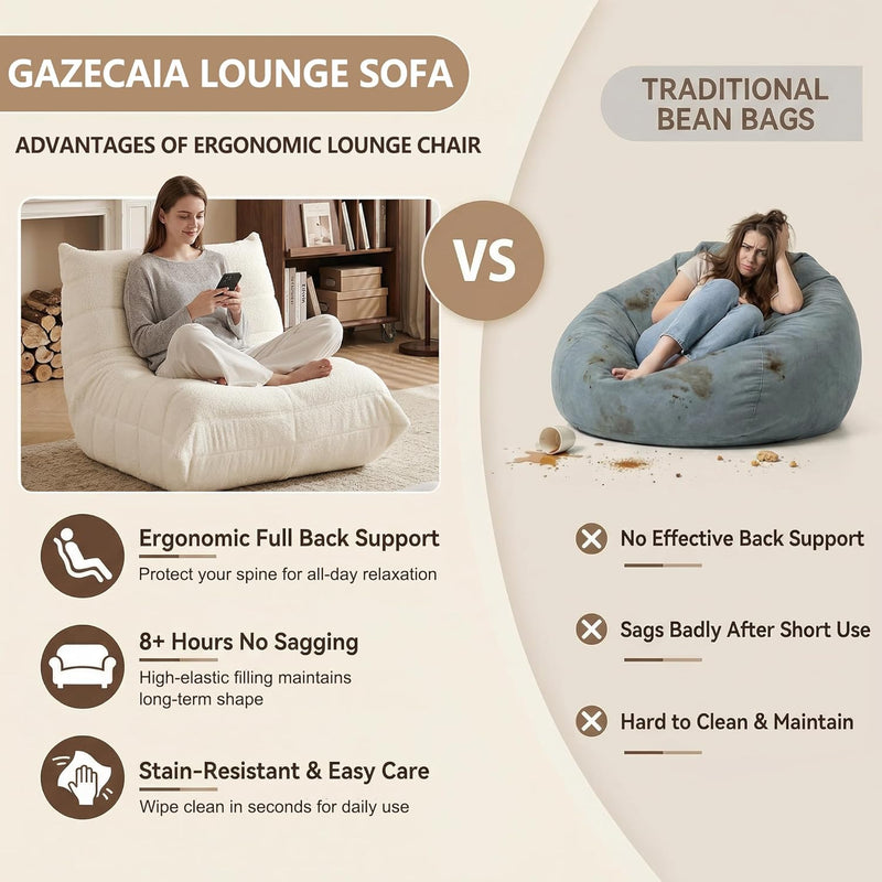 Comfy Bean Bag Chair for Adults Teens Fireside