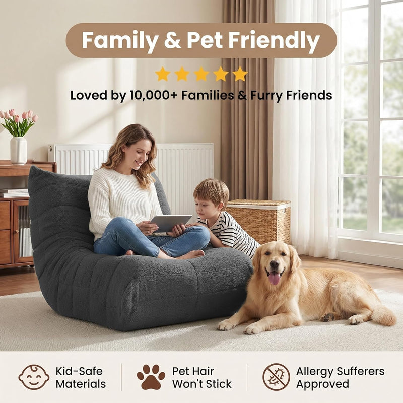 Comfy Bean Bag Chair for Adults Teens Fireside