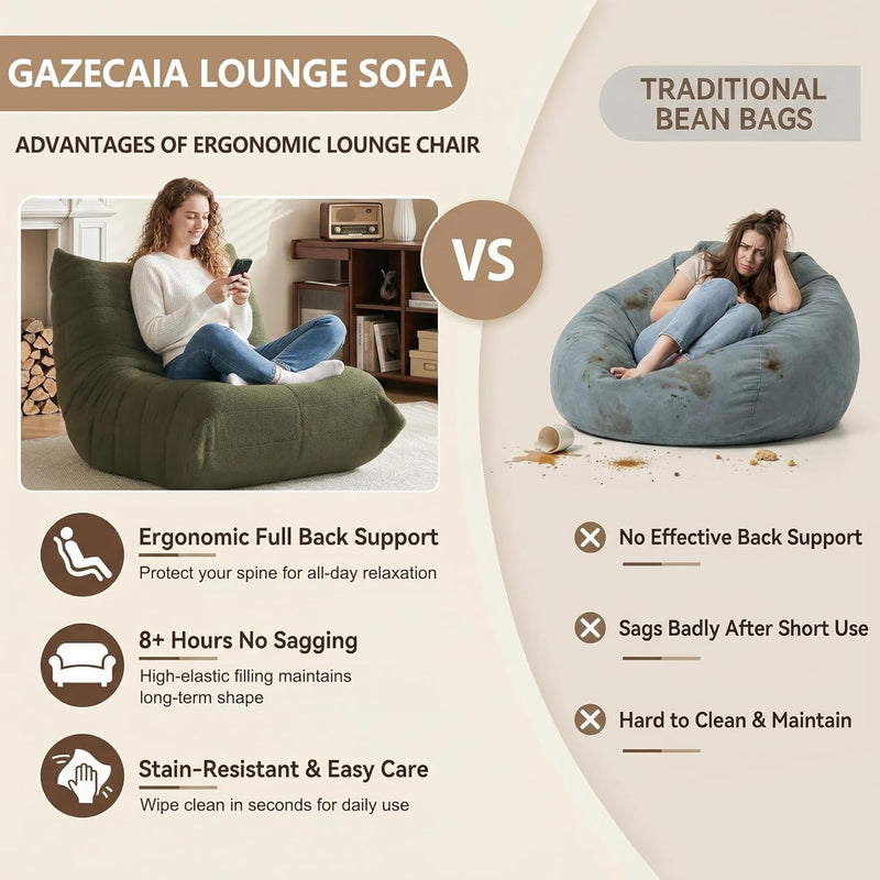 Comfy Bean Bag Chair for Adults Teens Fireside