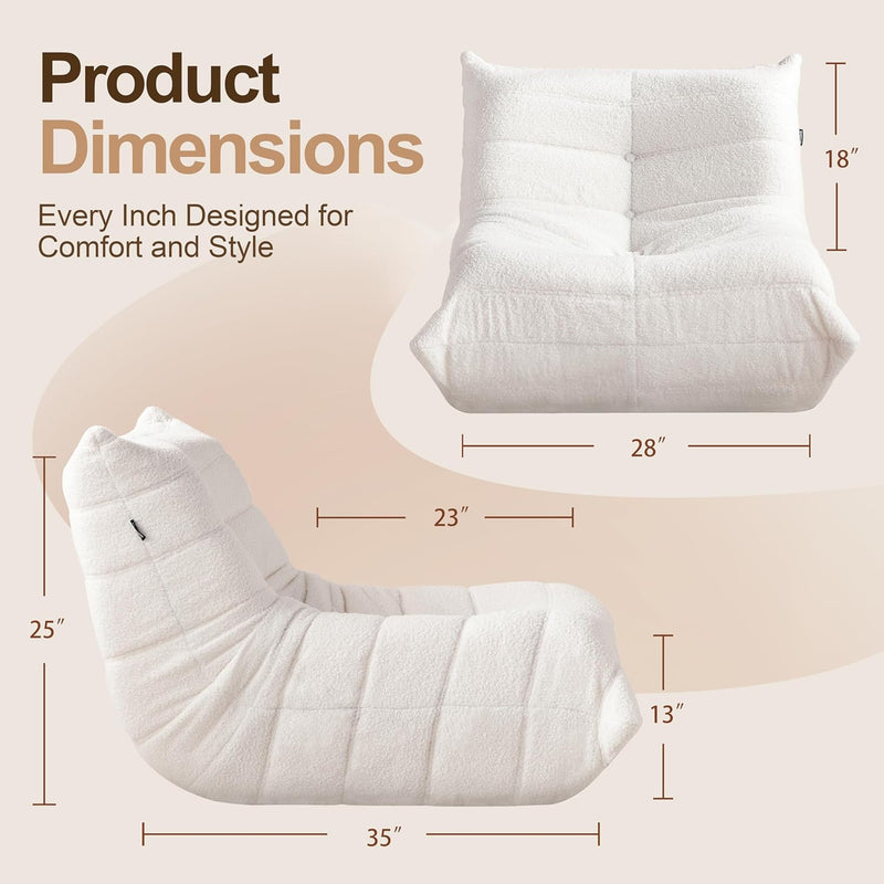 Comfy Bean Bag Chair for Adults Teens Fireside