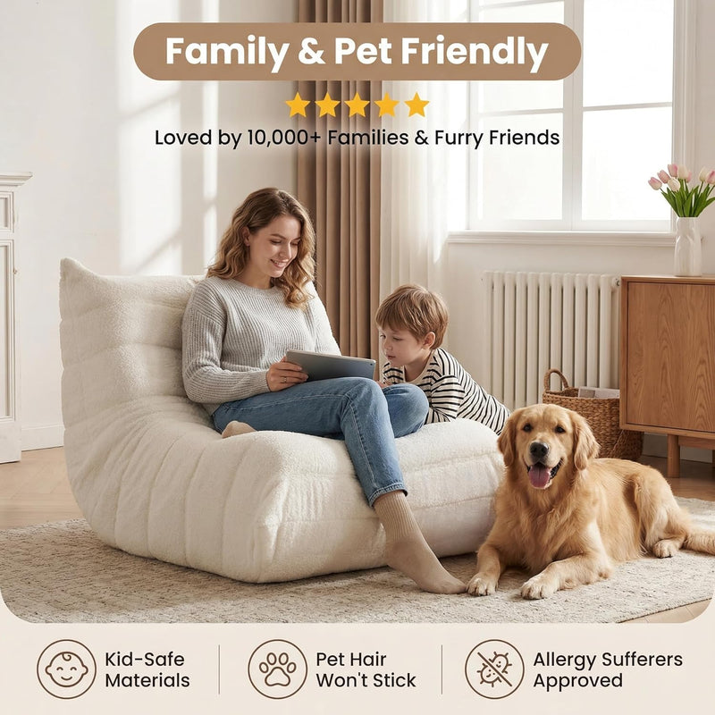 Comfy Bean Bag Chair for Adults Teens Fireside