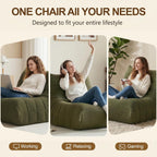 Comfy Bean Bag Chair for Adults Teens Fireside