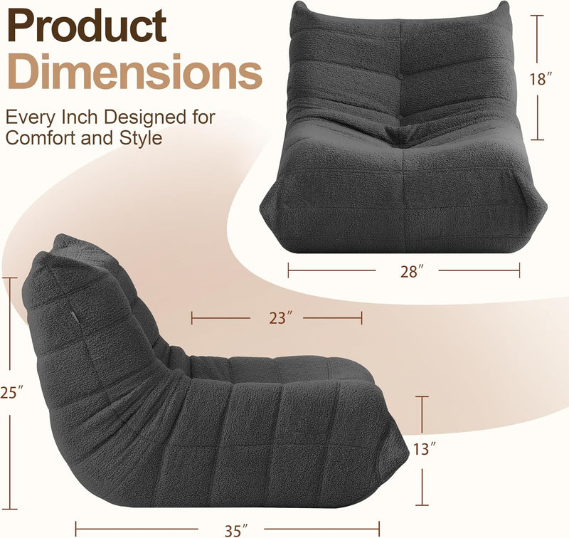 Comfy Bean Bag Chair for Adults Teens Fireside