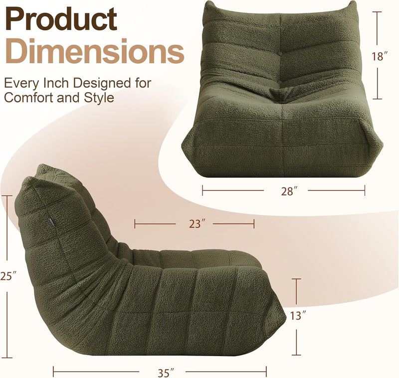 Comfy Bean Bag Chair for Adults Teens Fireside
