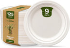 Comfy Package 9 Inch Paper Plates (125 Pack)
