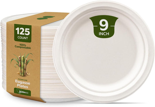 Comfy Package 9 Inch Paper Plates (125 Pack)