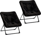 Comfy Saucer Chair for Adults Soft Faux Fur (Set of 2)