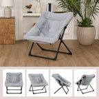 Comfy Saucer Chair for Adults Soft Faux Fur (Set of 2)