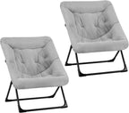 Comfy Saucer Chair for Adults Soft Faux Fur (Set of 2)