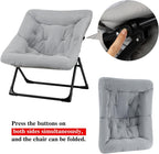 Comfy Saucer Chair for Adults Soft Faux Fur (Set of 2)