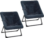Comfy Saucer Chair for Adults Soft Faux Fur (Set of 2)
