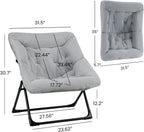 Comfy Saucer Chair for Adults Soft Faux Fur (Set of 2)