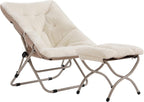 Comfy Saucer Chair with Ottoman Oversized Foldable Faux