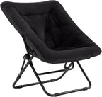 Comfy Saucer Chair with Ottoman Oversized Foldable Faux