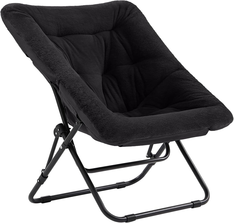 Comfy Saucer Chair with Ottoman Oversized Foldable Faux