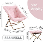 Comfy Saucer Chair with Ottoman Oversized Foldable Faux