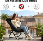 Comfy Saucer Chair with Ottoman Oversized Foldable Faux