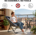 Comfy Saucer Chair with Ottoman Oversized Foldable Faux