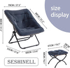 Comfy Saucer Chair with Ottoman Oversized Foldable Faux