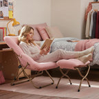 Comfy Saucer Chair with Ottoman Oversized Foldable Faux
