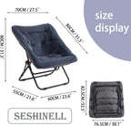 Comfy Saucer Chair with Ottoman Oversized Foldable Faux