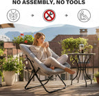 Comfy Saucer Chair with Ottoman Oversized Foldable Faux