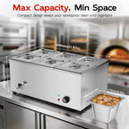 Commercial Bain Marie 1500W Stainless Steel Electric Food