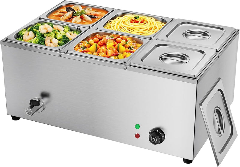 Commercial Bain Marie 1500W Stainless Steel Electric Food
