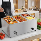 Commercial Bain Marie 1500W Stainless Steel Electric Food