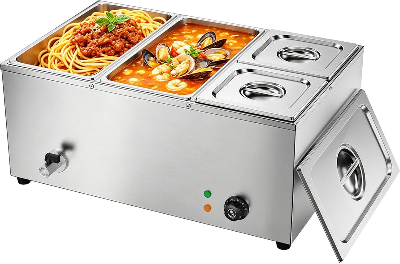 Commercial Bain Marie 1500W Stainless Steel Electric Food