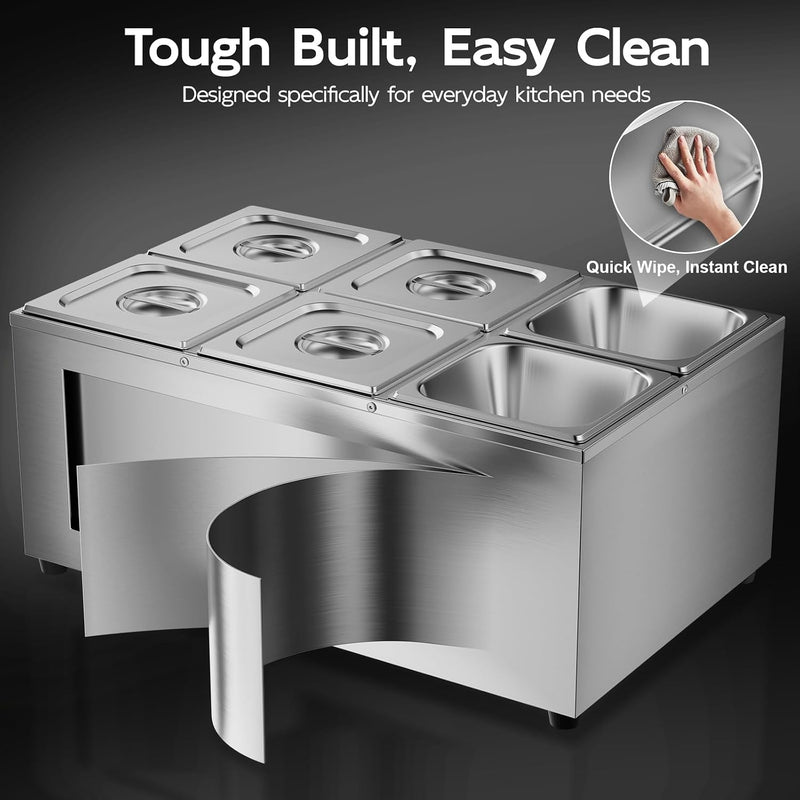 Commercial Bain Marie 1500W Stainless Steel Electric Food