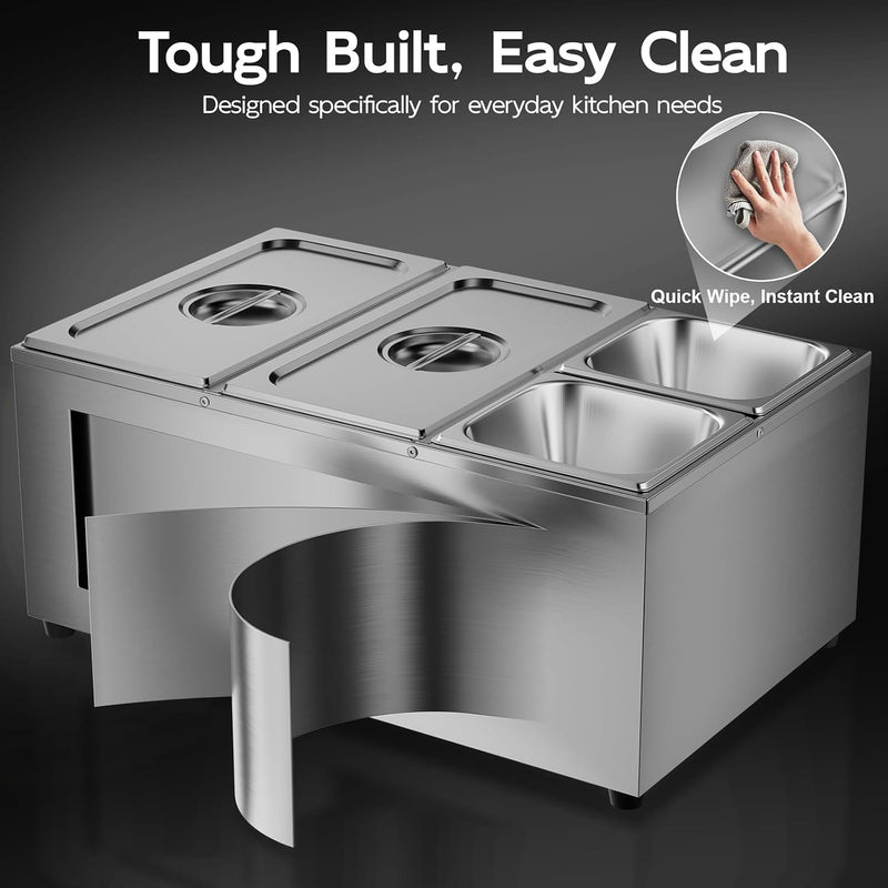 Commercial Bain Marie 1500W Stainless Steel Electric Food