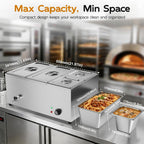 Commercial Bain Marie 1500W Stainless Steel Electric Food