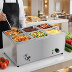Commercial Bain Marie 1500W Stainless Steel Electric Food