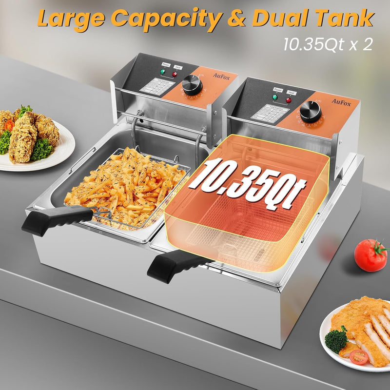 Commercial Deep Fryer 20L Dual Tank Fryers