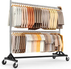 Commercial Heavy Duty Clothing Rack Z Base Rolling