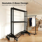 Commercial Heavy Duty Clothing Rack Z Base Rolling