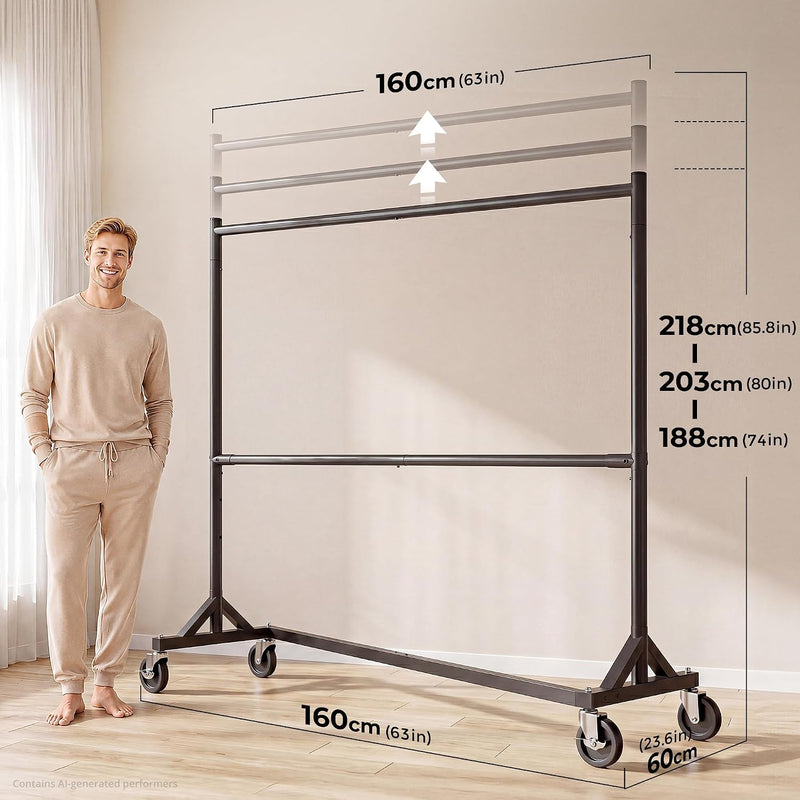 Commercial Heavy Duty Clothing Rack Z Base Rolling