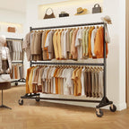 Commercial Heavy Duty Clothing Rack Z Base Rolling