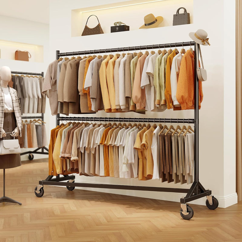 Commercial Heavy Duty Clothing Rack Z Base Rolling