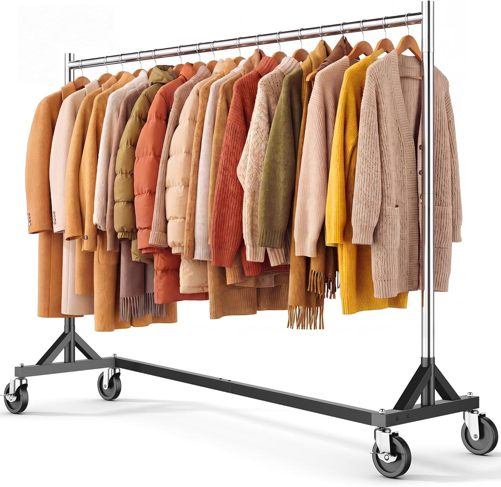 Commercial Heavy Duty Clothing Rack Z Base Rolling