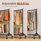 Commercial Heavy Duty Clothing Rack Z Base Rolling