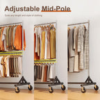Commercial Heavy Duty Clothing Rack Z Base Rolling