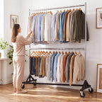 Commercial Heavy Duty Clothing Rack Z Base Rolling