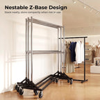 Commercial Heavy Duty Clothing Rack Z Base Rolling