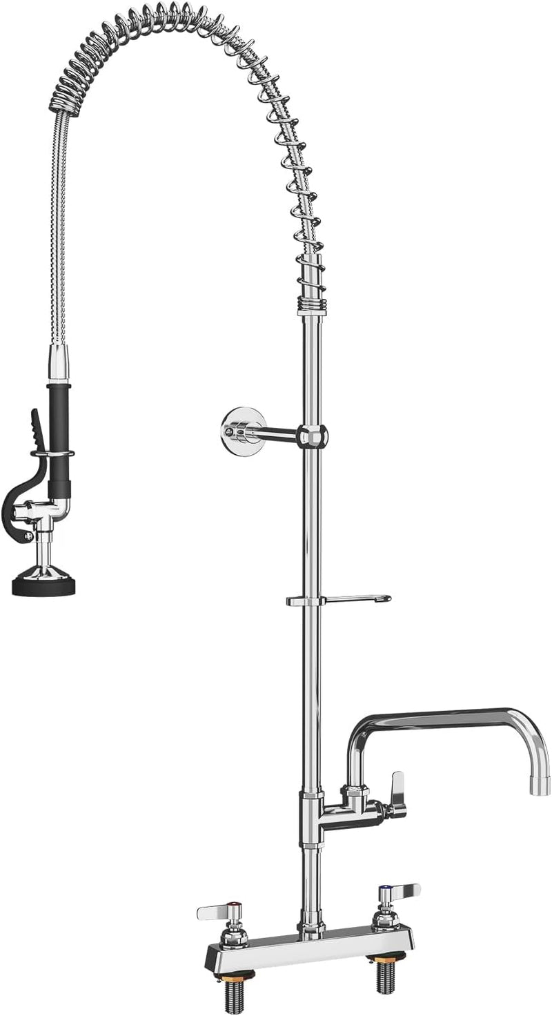 Commercial Kitchen Pre-Rinse Spray Tap Double Pedestal Faucet