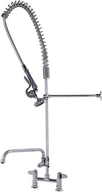 Commercial Kitchen Pre-Rinse Spray Tap Double Pedestal Faucet