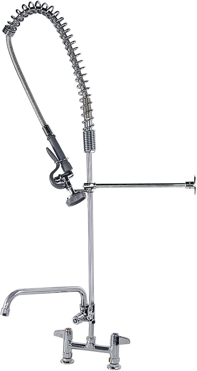 Commercial Kitchen Pre-Rinse Spray Tap Double Pedestal Faucet
